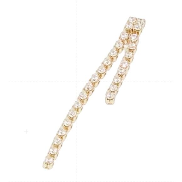 NWT J. Crew Gold Tiny Crystal Waterfall Earrings - Picture 2 of 5